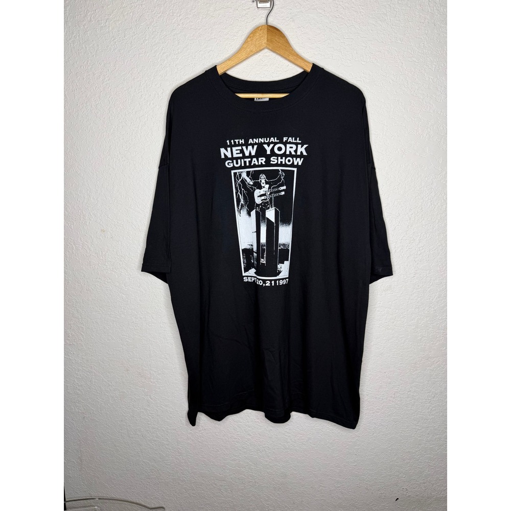 Anvil New York Guitar Show 1997 Vintage Black T-Shirt 3XL Twin Towers Graphic